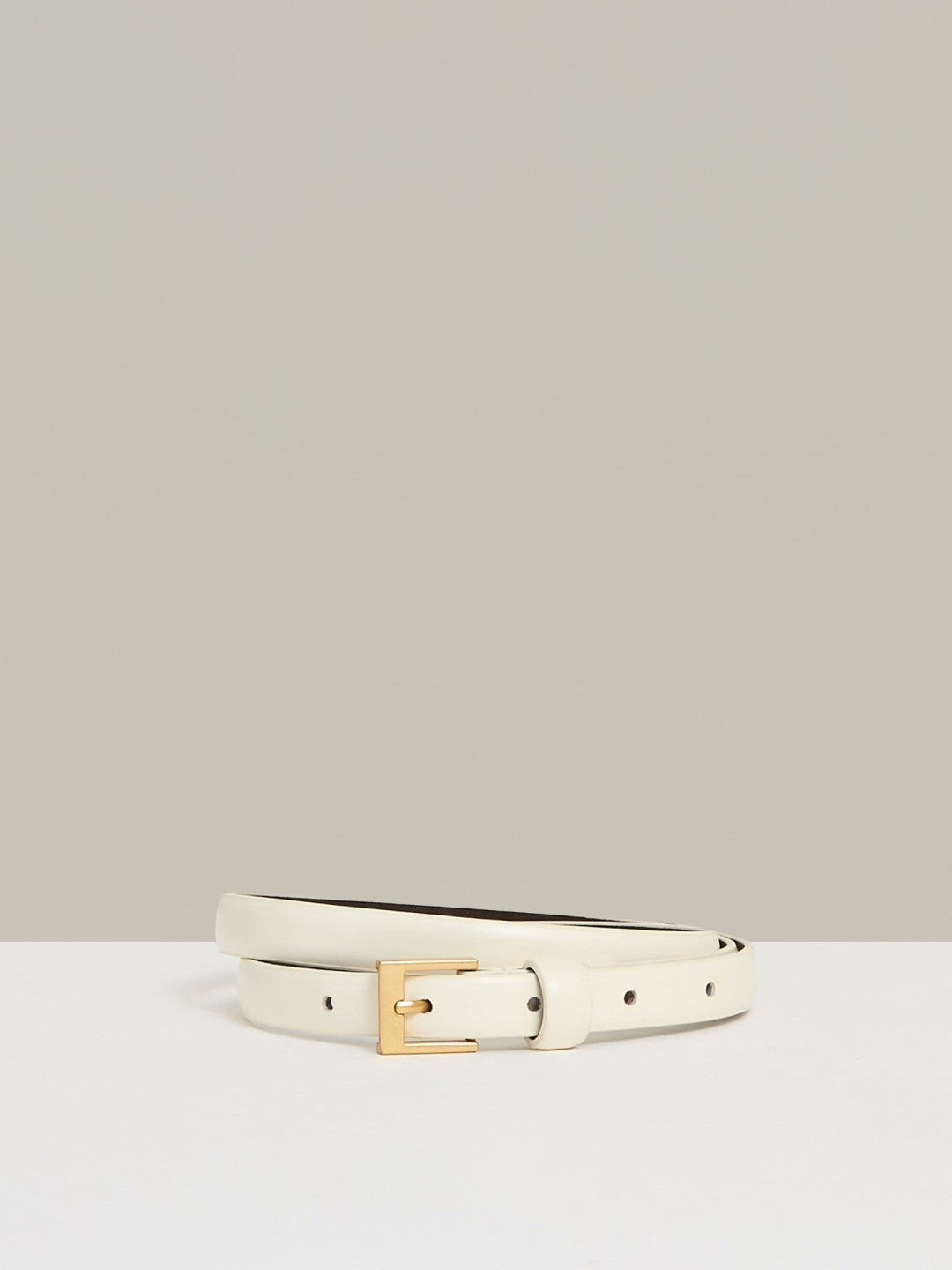 Thin Leather Belt in Off White | Reiss Women Exclusive