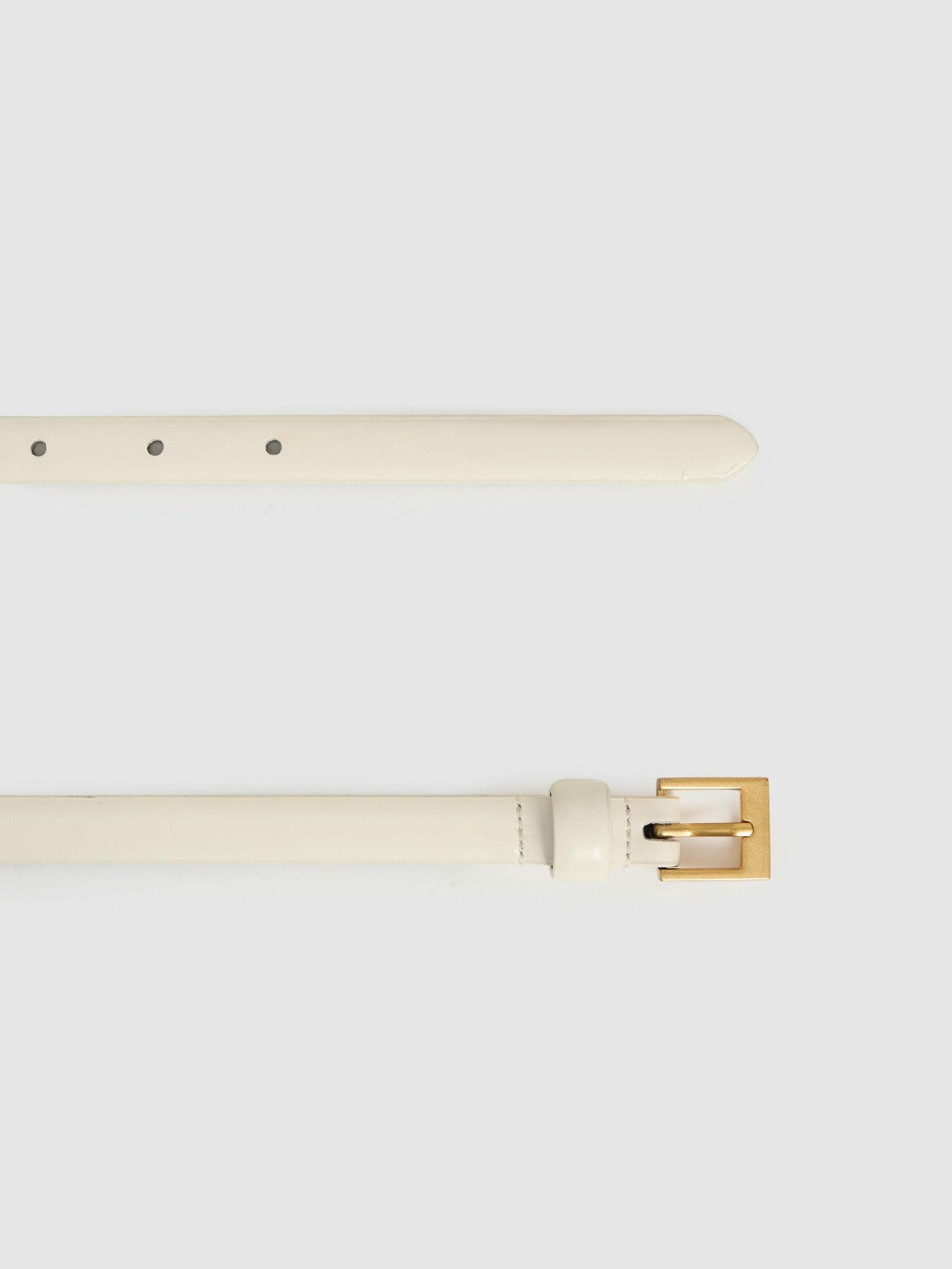 Thin Leather Belt in Off White | Reiss Women Exclusive
