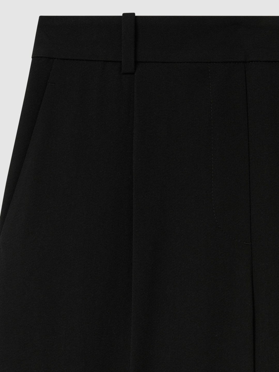 Petite Half-Elasticated Wide Leg Trousers in Black | Reiss Women Featured