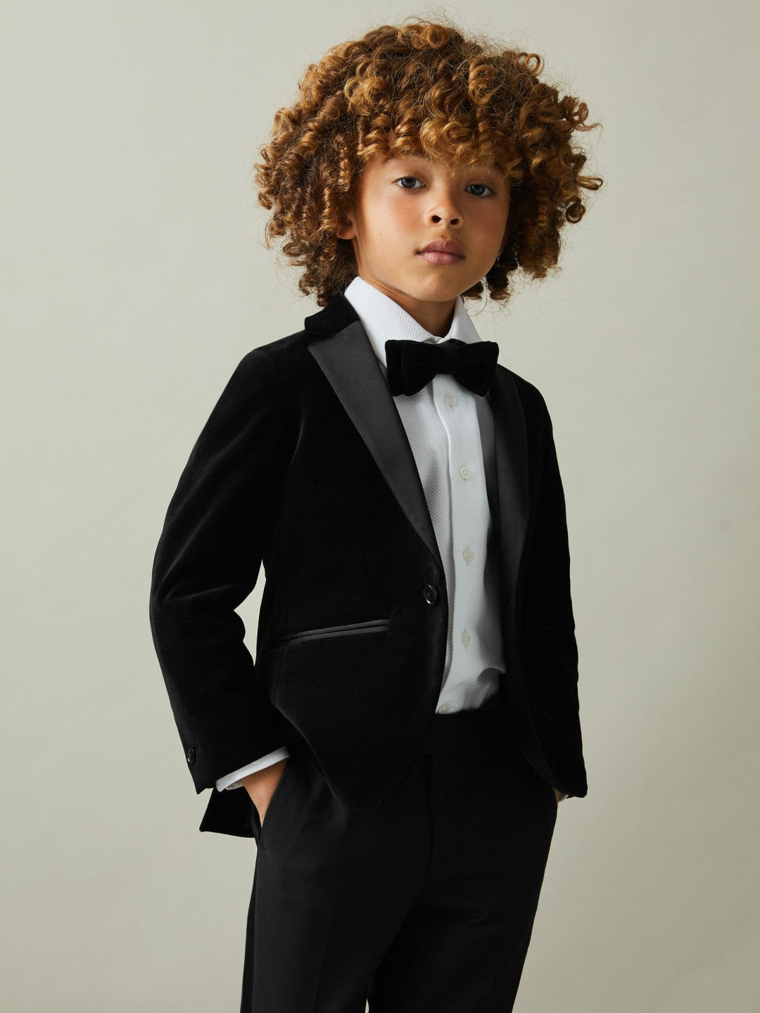 13-14 yrs Single Breasted Velvet Blazer in Black | Reiss Children & Baby Premium
