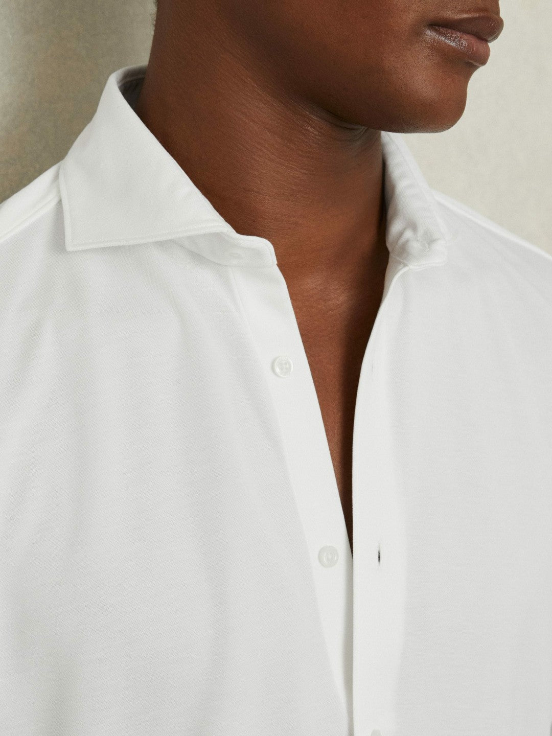 Modal Blend Cutaway Collar Shirt in White | Reiss Men Popular