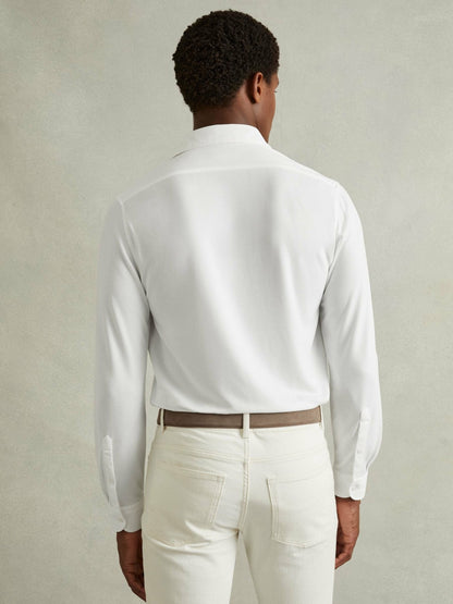 Modal Blend Cutaway Collar Shirt in White | Reiss Men Popular