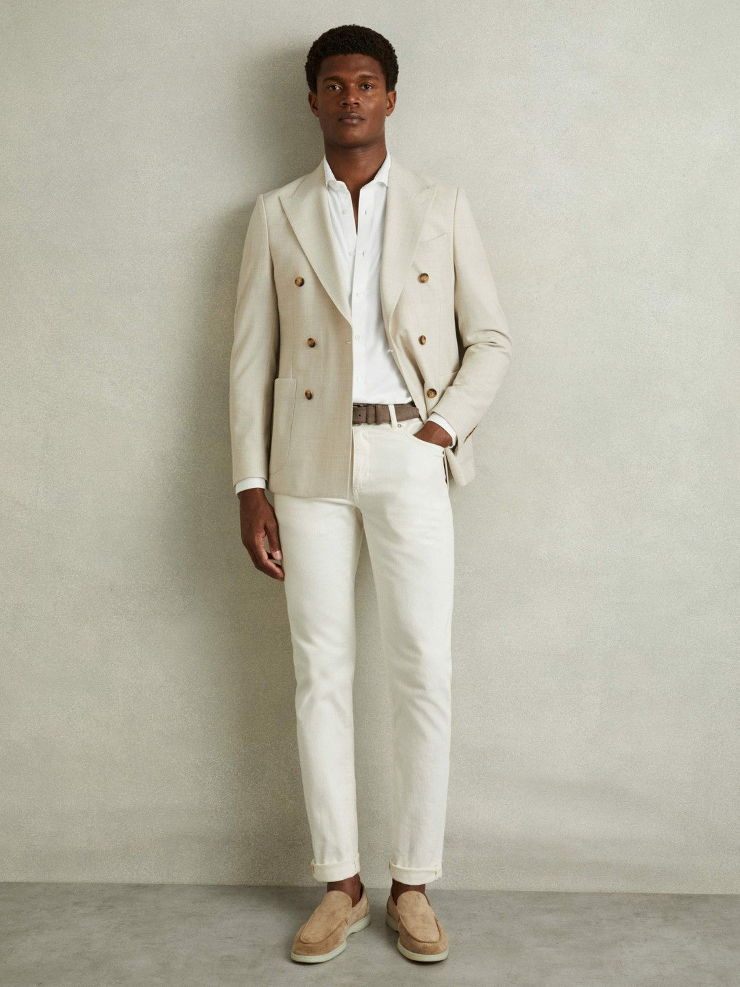 Modal Blend Cutaway Collar Shirt in White | Reiss Men Popular