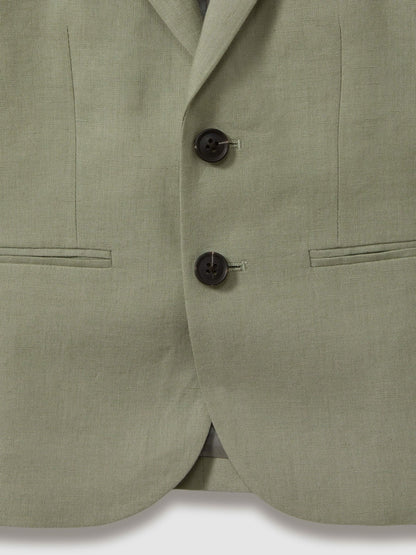 9-13 yrs Linen Single Breasted Blazer in Apple | Reiss Children & Baby Best Seller