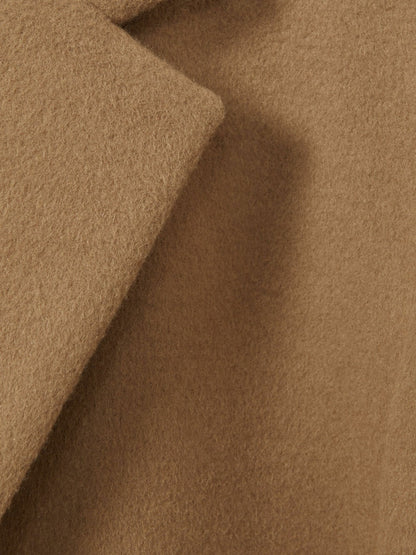 Wool Blend Single Breasted Epsom Overcoat in Camel | Reiss Men Recommended