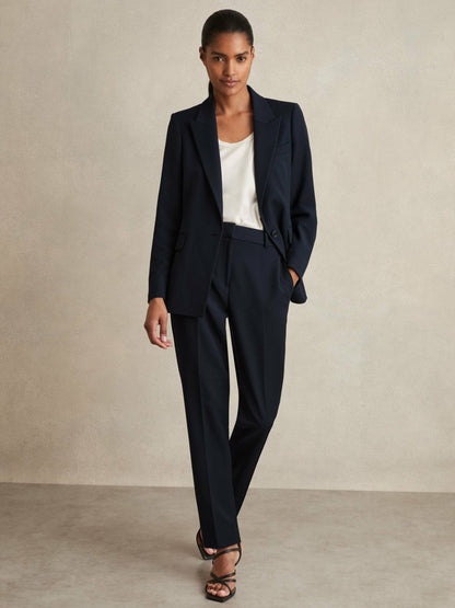 Slim Fit Suit Trousers in Navy | Reiss Women Exclusive