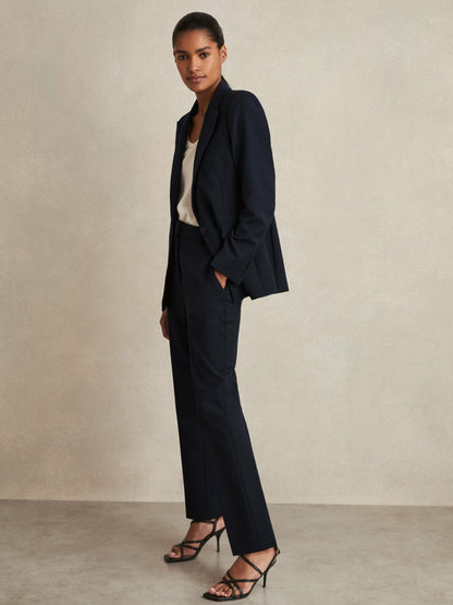 Slim Fit Suit Trousers in Navy | Reiss Women Exclusive