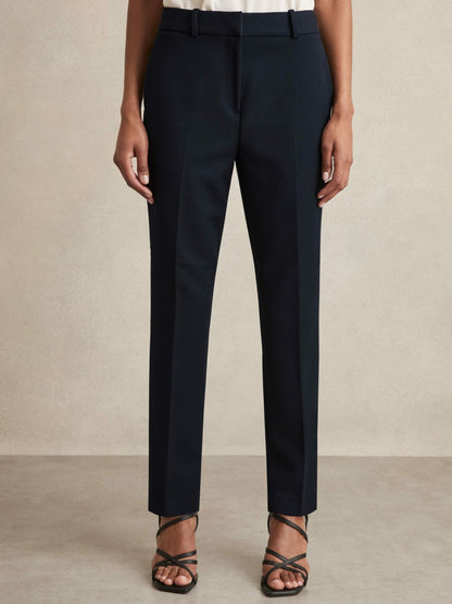 Slim Fit Suit Trousers in Navy | Reiss Women Exclusive