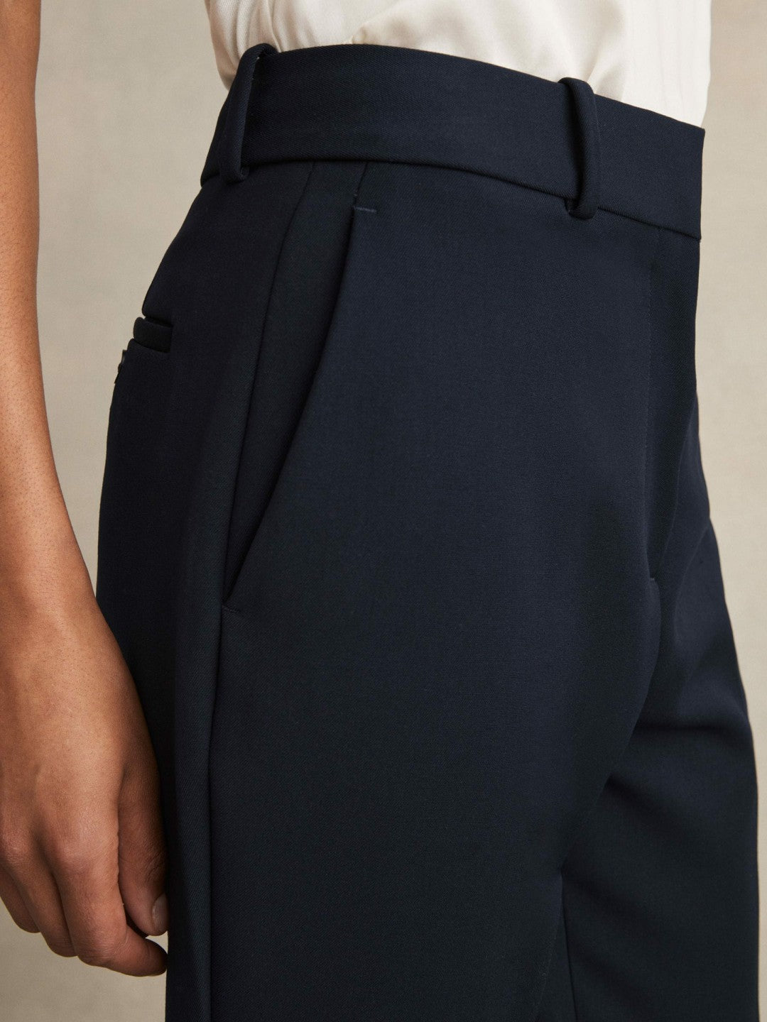 Slim Fit Suit Trousers in Navy | Reiss Women Exclusive