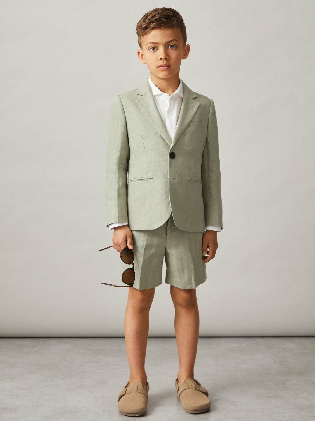 13-14 yrs Slim Fit Linen Adjustable Trousers in Apple | Reiss Children & Baby Best Seller