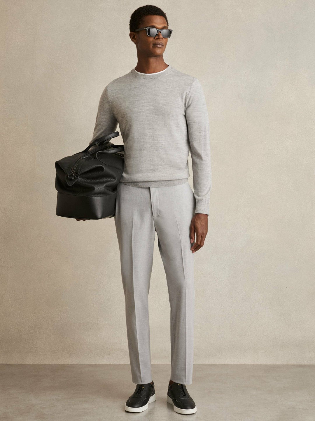 Slim-Fit Drawstring Trousers in Grey | Reiss Men Featured