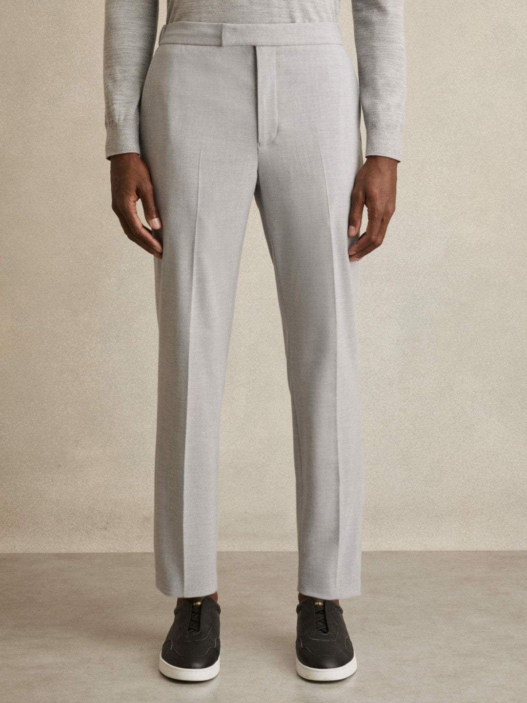 Slim-Fit Drawstring Trousers in Grey | Reiss Men Featured