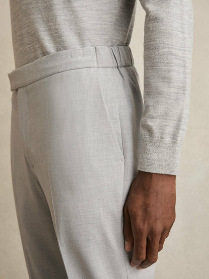 Slim-Fit Drawstring Trousers in Grey | Reiss Men Featured