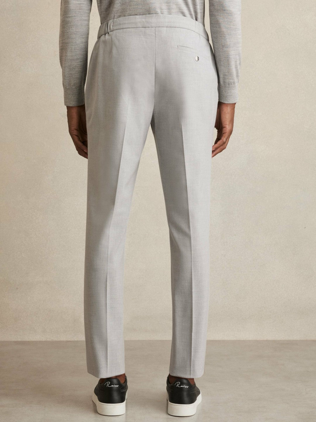 Slim-Fit Drawstring Trousers in Grey | Reiss Men Featured