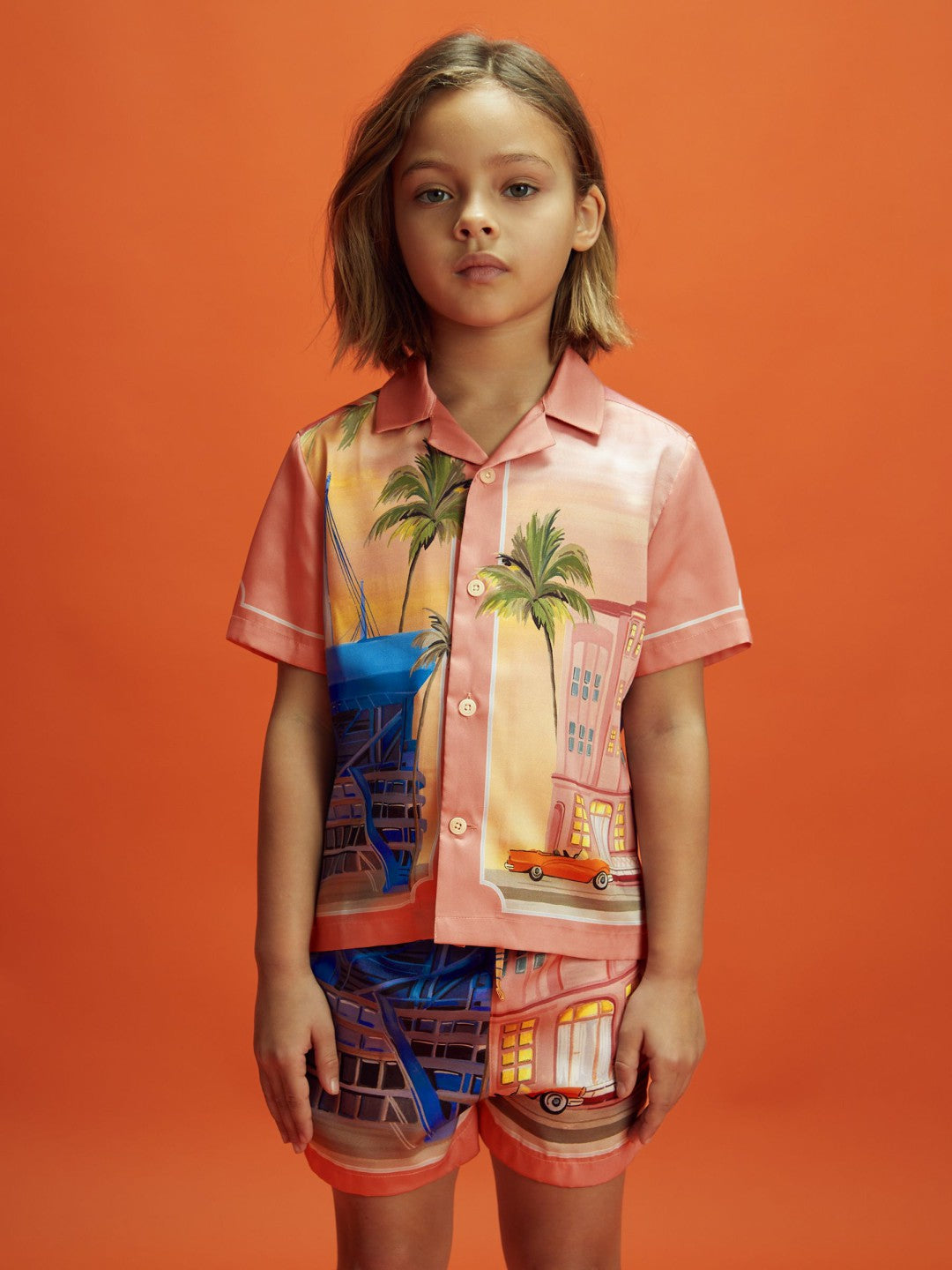 Senior McLaren F1 Miami Drawstring Shorts in Pink Multi | Reiss Children & Baby Recommended