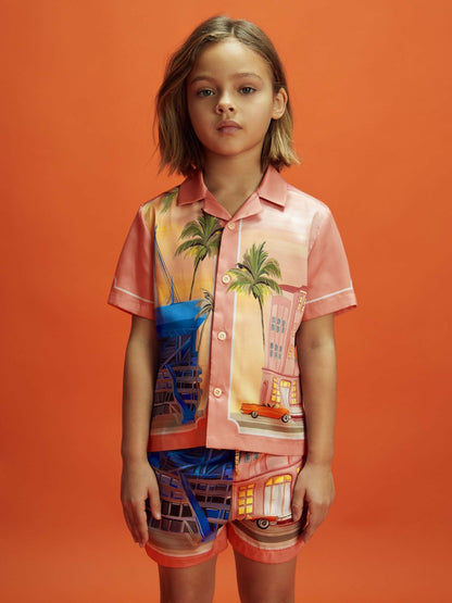 Junior McLaren F1 Miami Drawstring Shorts in Pink Multi | Reiss Children & Baby Premium
