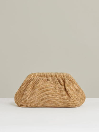 Raffia Clutch Bag in Natural | Reiss Women Exclusive