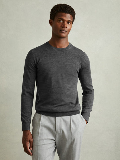 Pack of Two Merino Wool Jumpers in Derby Grey Marl | Reiss Men Featured