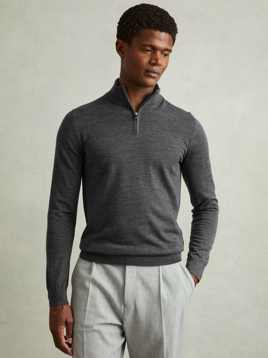 Pack of Two Merino Wool Jumpers in Derby Grey Marl | Reiss Men Featured