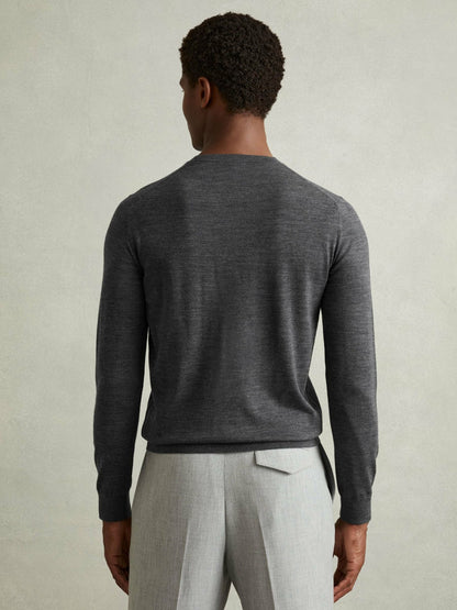 Pack of Two Merino Wool Jumpers in Derby Grey Marl | Reiss Men Featured