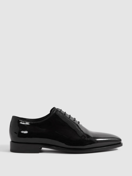 Patent Leather Lace-Up Shoes in Black | Reiss Men Premium
