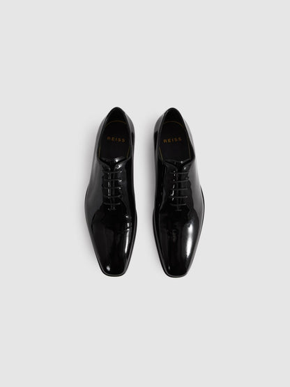 Patent Leather Lace-Up Shoes in Black | Reiss Men Premium