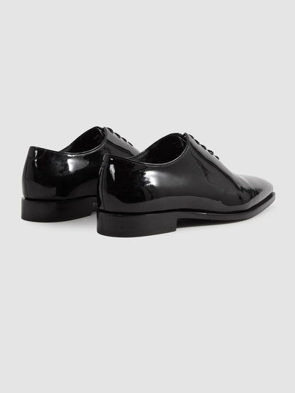 Patent Leather Lace-Up Shoes in Black | Reiss Men Premium
