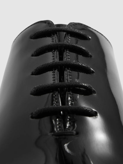 Patent Leather Lace-Up Shoes in Black | Reiss Men Premium