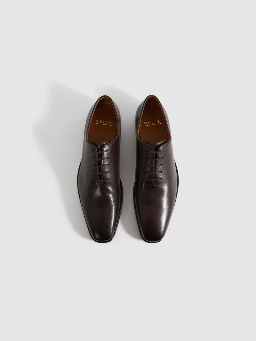 Leather Lace-Up Shoes in Dark Brown | Reiss Men New