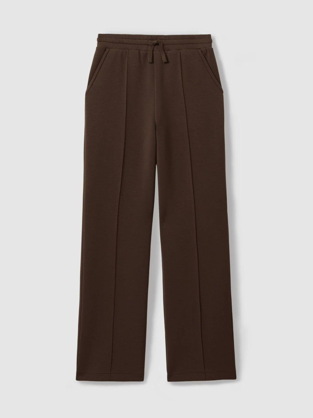 Interlock Wide-Leg Joggers in Chocolate | Reiss Women Trending