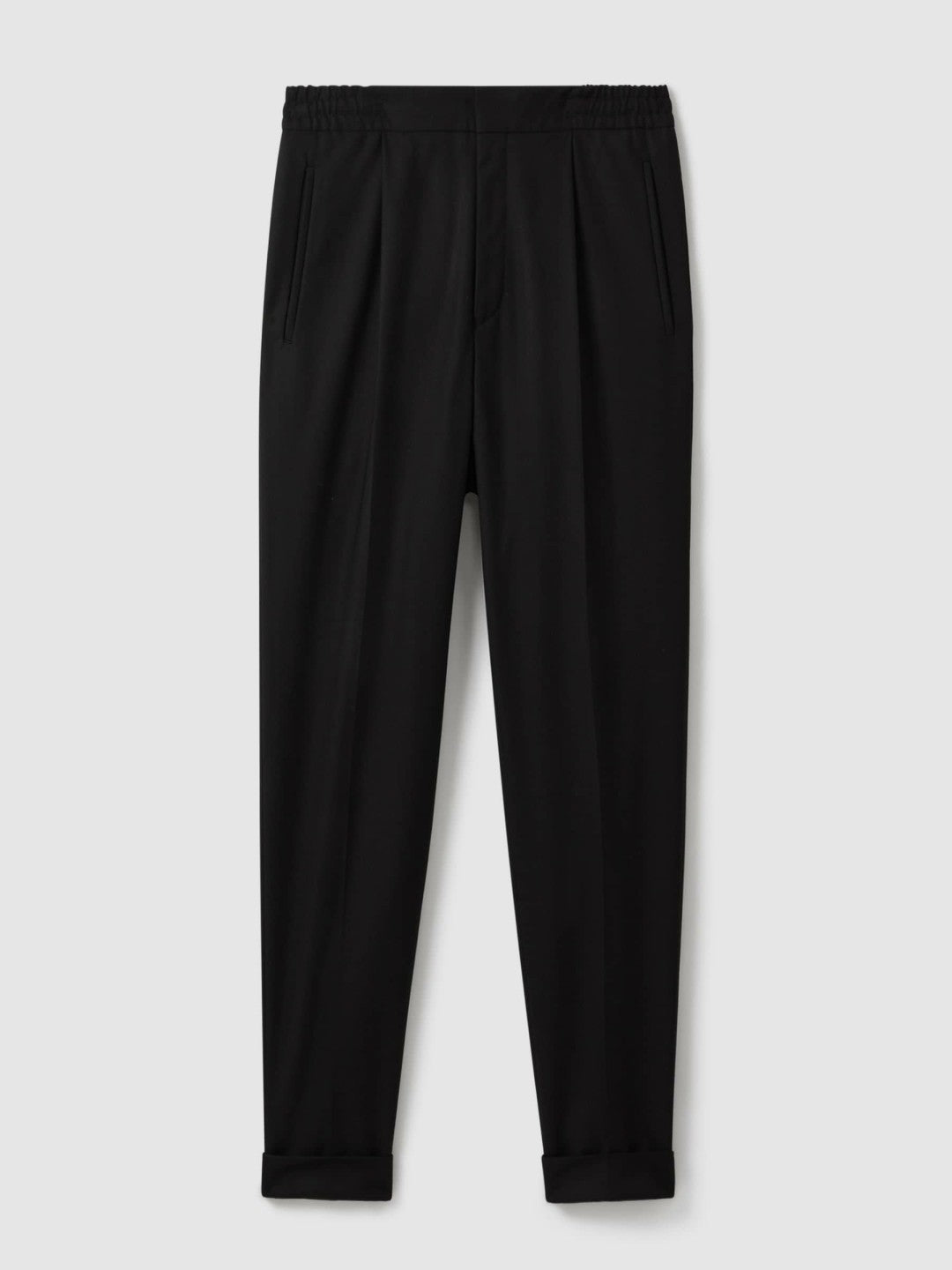 Relaxed-Fit Pleated Tapered Trousers in Black | Reiss Men Popular