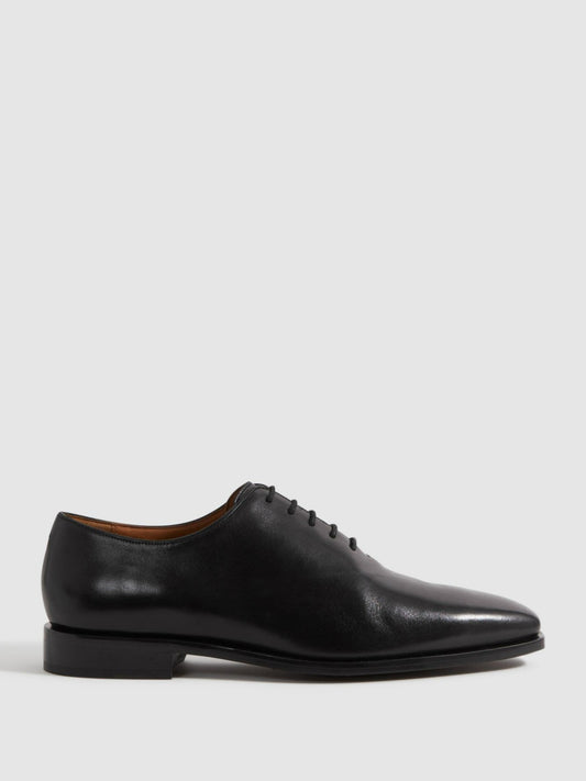 Leather Lace-Up Shoes in Black | Reiss Men Trending