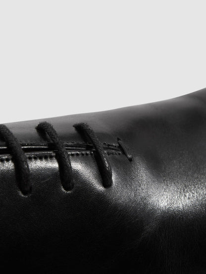 Leather Lace-Up Shoes in Black | Reiss Men Trending