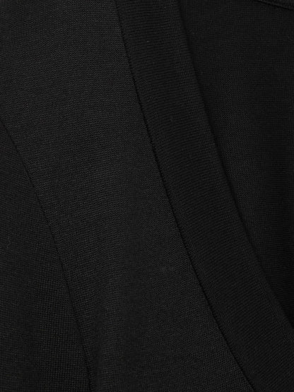 Jersey V-Neck Top in Black | Reiss Women Exclusive