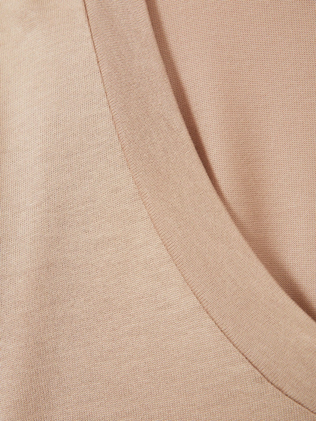 Jersey V-Neck Top in Camel | Reiss Women New