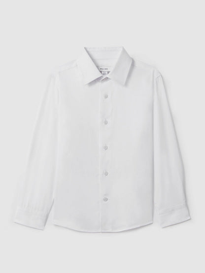 3-9 yrs Slim Fit Cotton Shirt in White | Reiss Children & Baby Trending