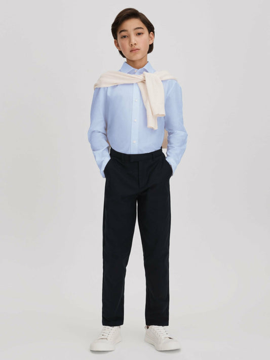 3-9 yrs Slim Fit Cotton Shirt in Soft Blue | Reiss Children & Baby Premium