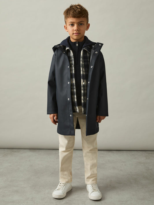 3-9 yrs Water Repellent Hooded Coat in Navy | Reiss Children & Baby New
