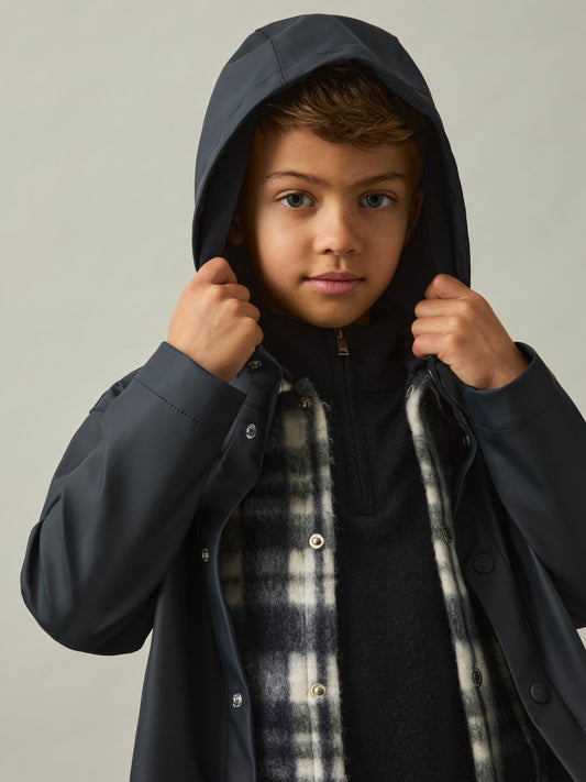 9-13 yrs Water Repellent Hooded Coat in Navy | Reiss Children & Baby New
