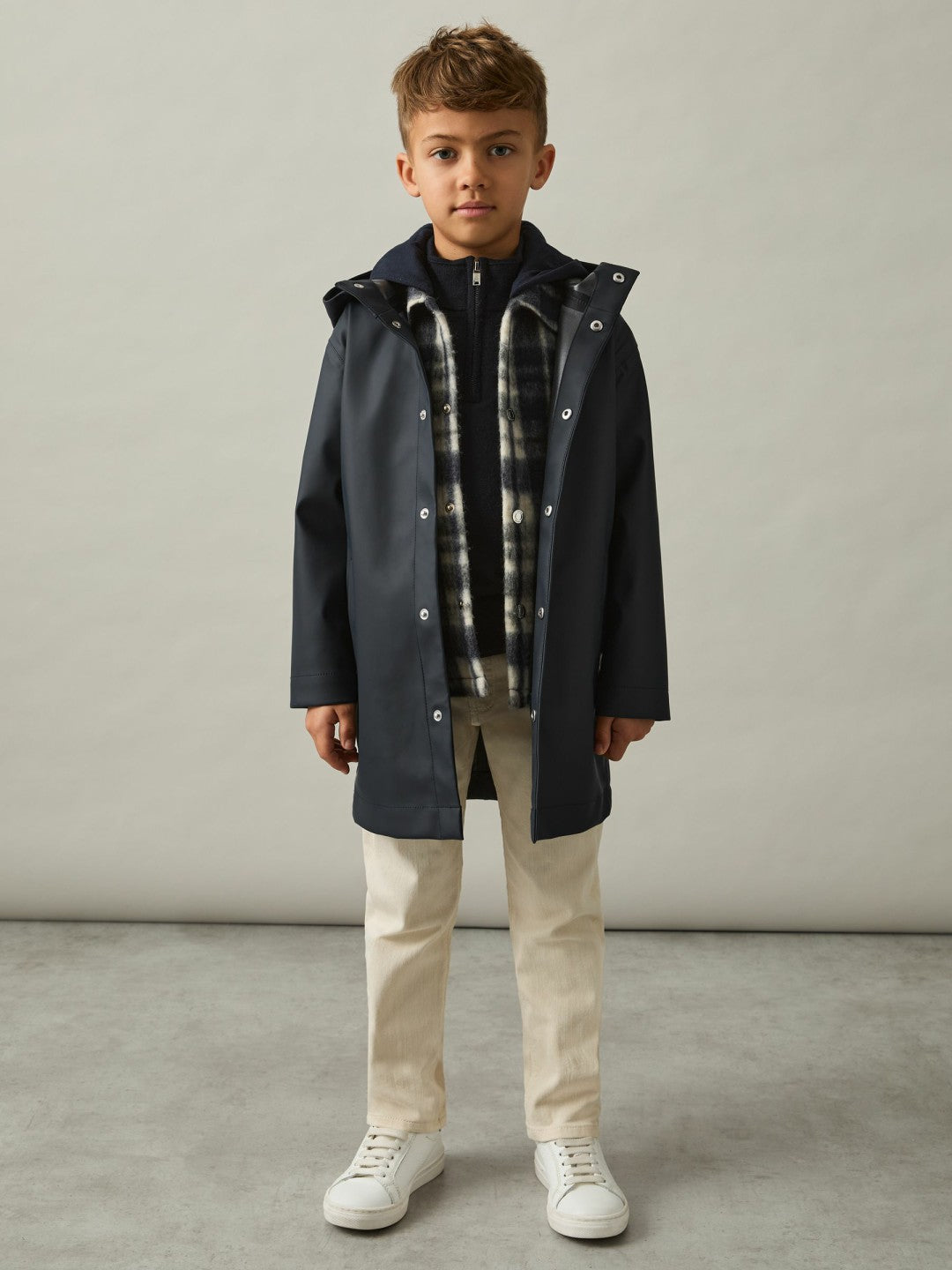 9-13 yrs Water Repellent Hooded Coat in Navy | Reiss Children & Baby New