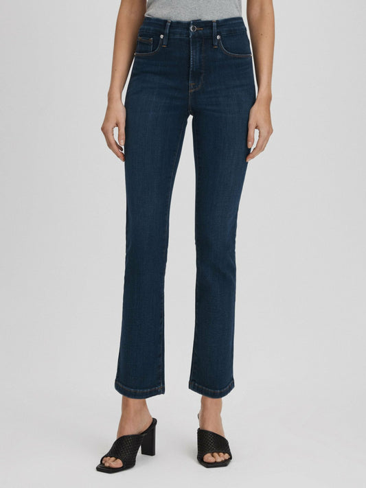 Good American Slim Fit Cropped Jeans in Blue | Reiss Women New