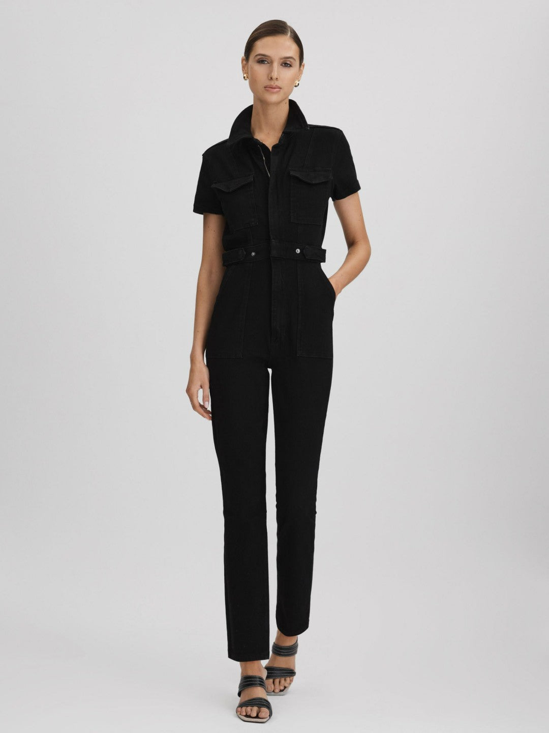 Good American Denim Jumpsuit in Black | Reiss Women Recommended