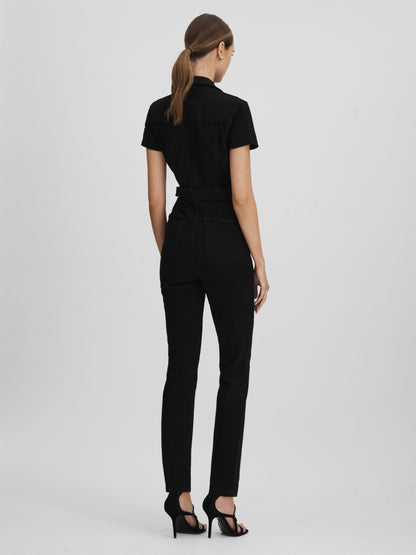 Good American Denim Jumpsuit in Black | Reiss Women Recommended