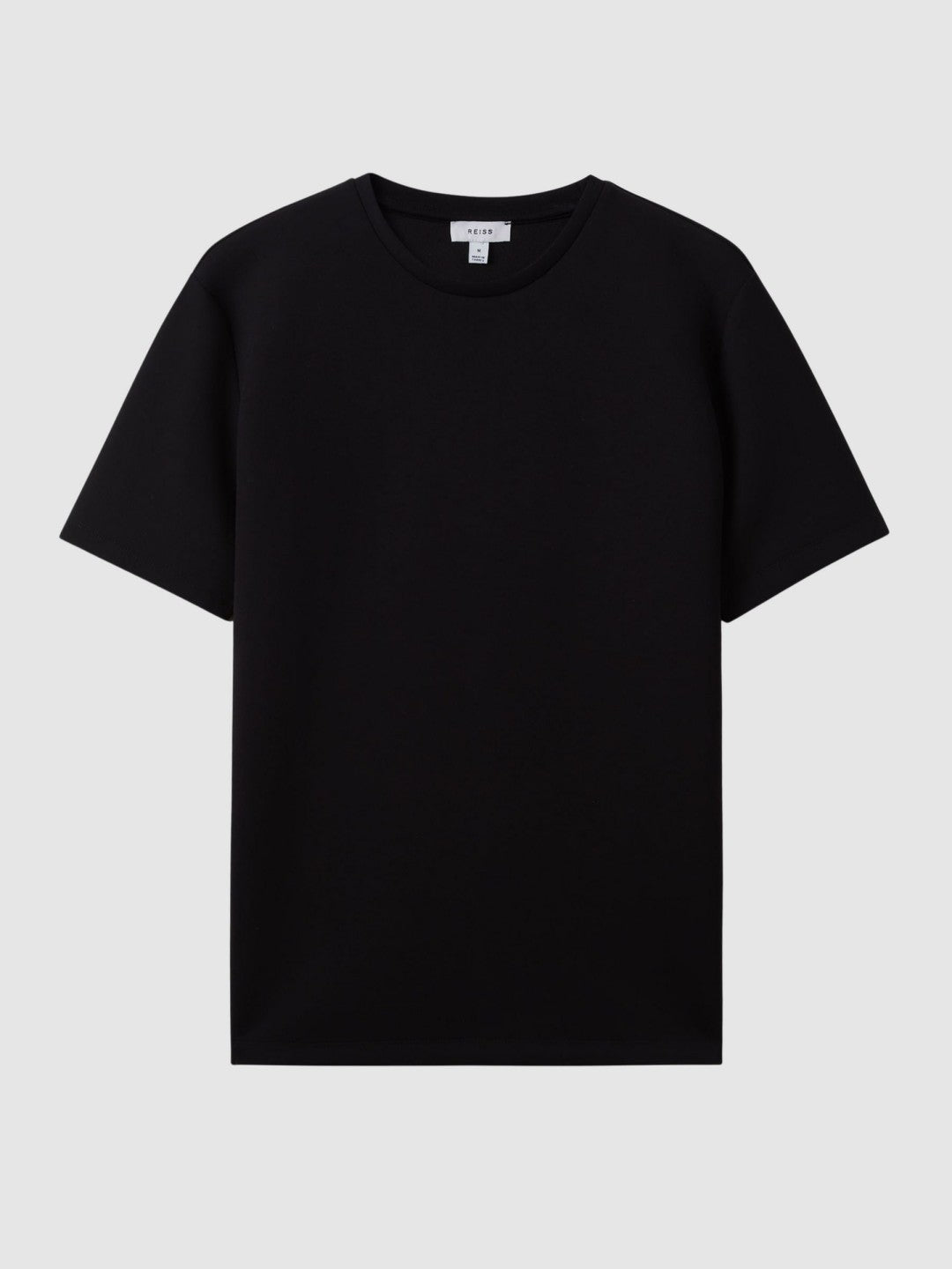 Interlock Jersey Crew Neck T-Shirt in Black | Reiss Men Premium