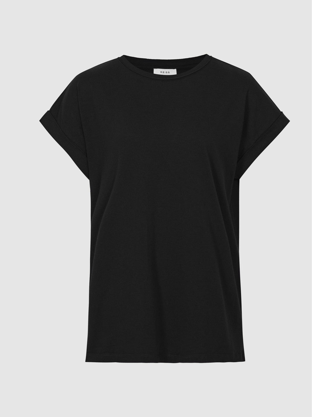 Cotton-jersey T-shirt in Black | Reiss Women Popular