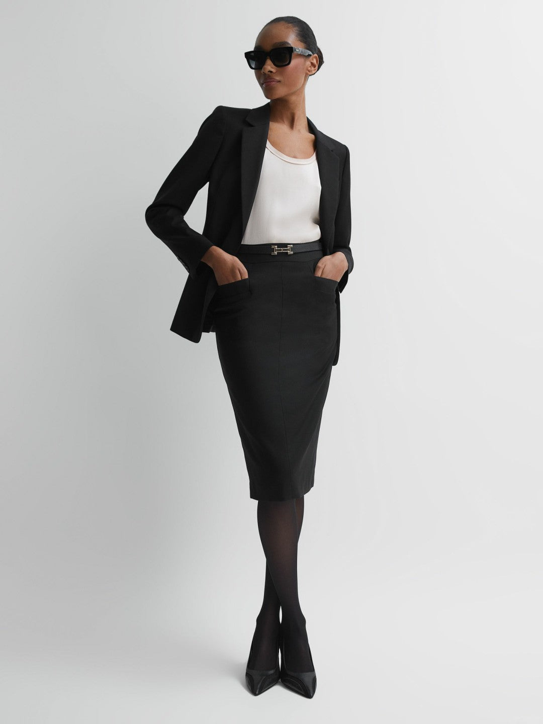 Tailored Pencil Skirt in Black | Reiss Women Premium
