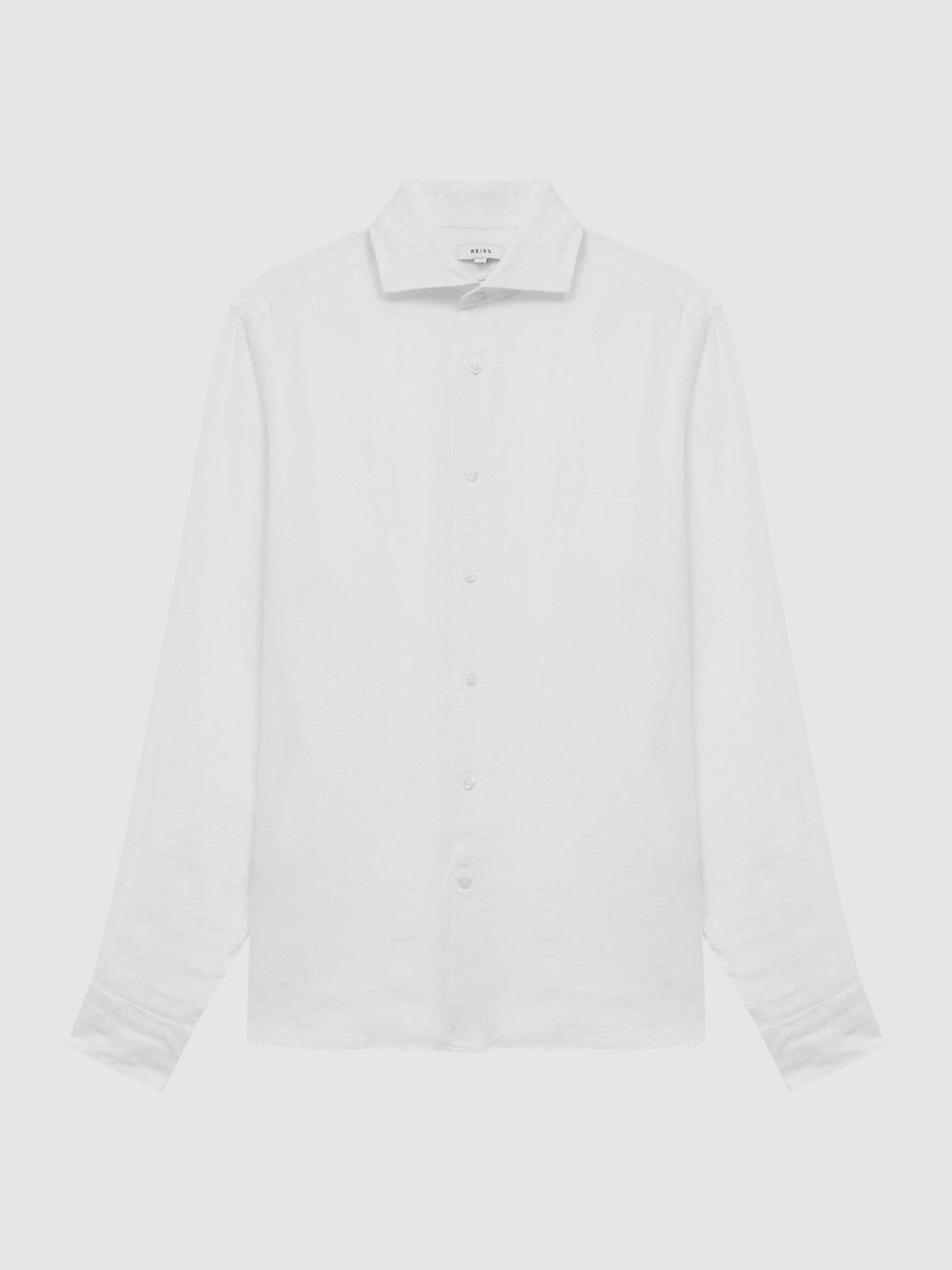 Linen Button-Through Shirt in White | Reiss Men Featured