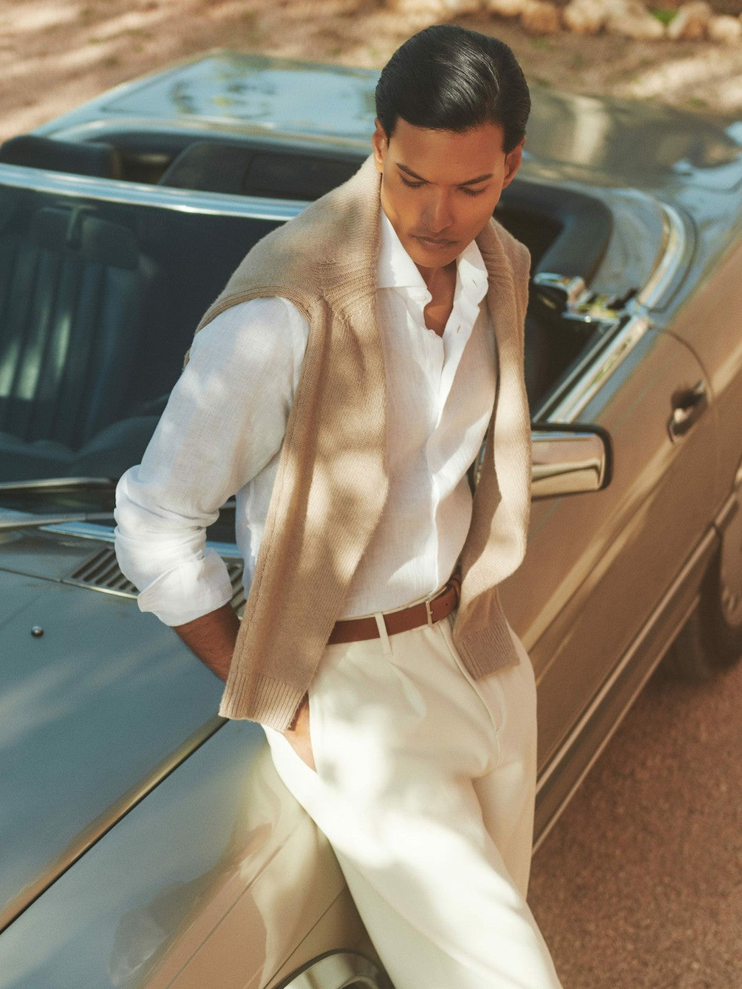 Linen Button-Through Shirt in White | Reiss Men Featured