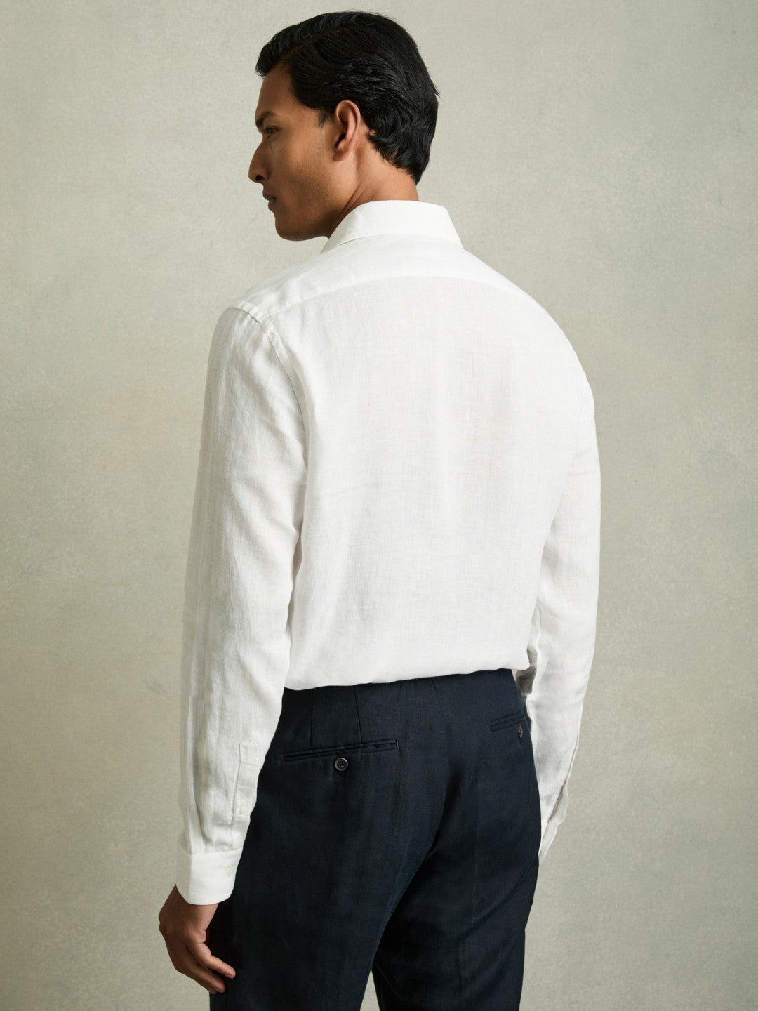 Linen Button-Through Shirt in White | Reiss Men Featured