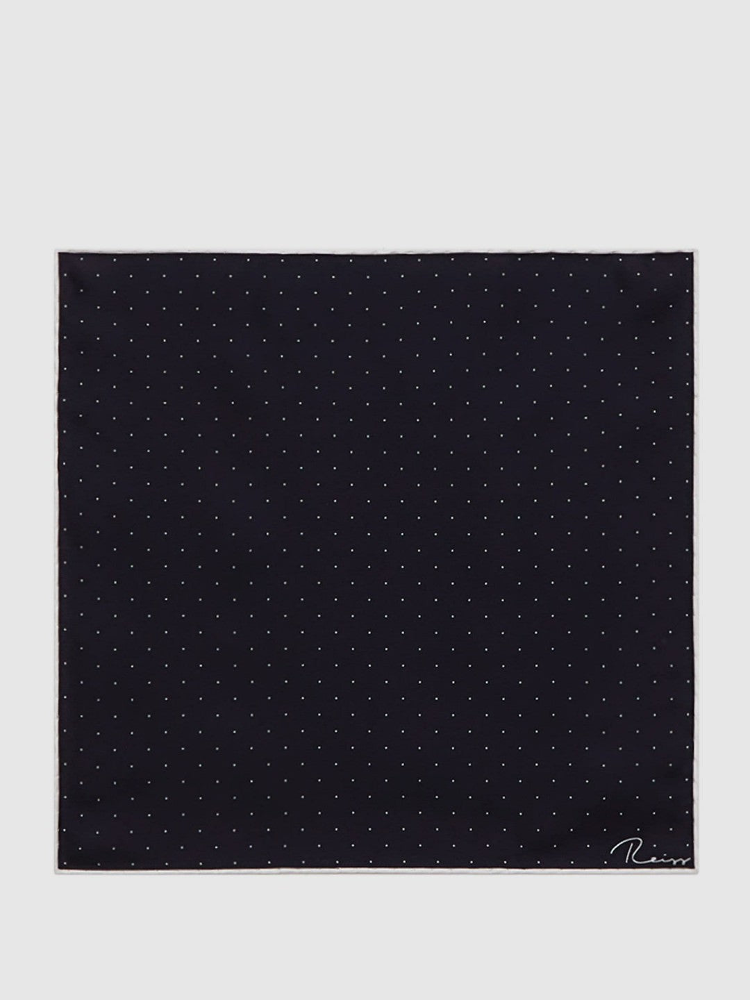 Polka Dot Silk Pocket Square in Navy | Reiss Men Premium